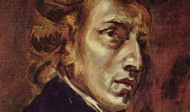 Moody image of Chopin