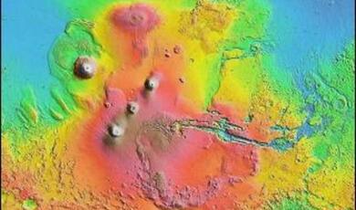 heat map of Mars from above