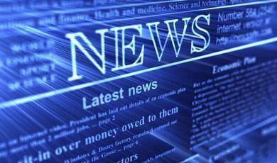 A computer generated graphic of the front page of a news website