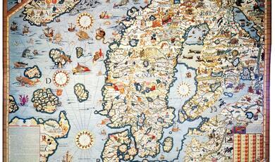 The colourful 1539 Carta Marina, map of the Nordic countries