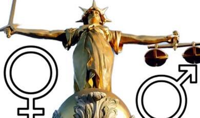 Statue of Lady Justice with sword and scales