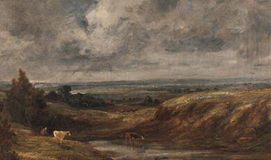 "Autumn landscape with deer" by Carl Millner