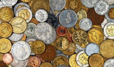 a selection of different coins