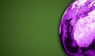 Pink Earth against green background