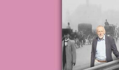 Image of Professor Ian Christie in black and white photograph of London