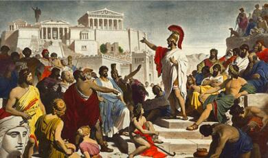 Roman orator delivers speech