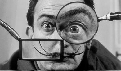 Black and white photograph of Dali