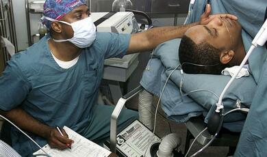 surgeon and patient