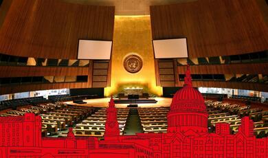 Empty UN council chamber