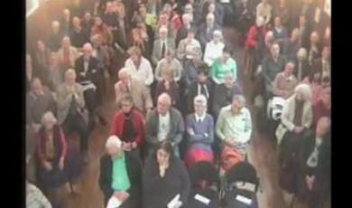 Still of Gresham audience at lecture