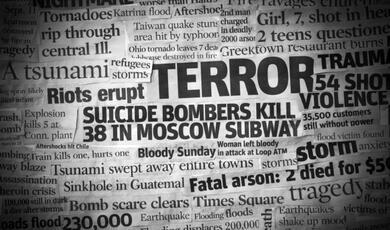 word bubble of terror-related terms