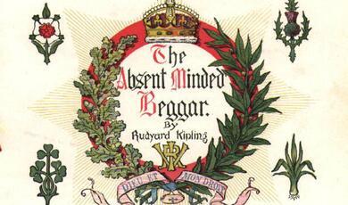 Cover for The Absent-Minded Beggar, a poem by Rudyard Kipling