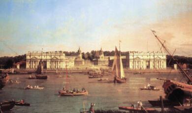 Painting of London port