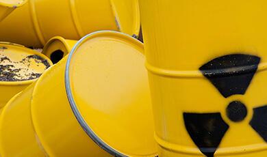 Yellow barrels of radioactive waste