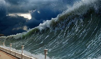 an artist's impression of a tsunami