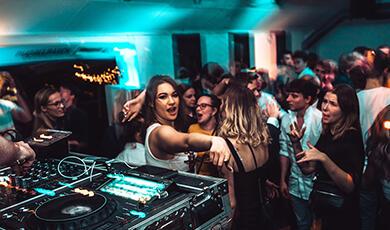 People dancing in club