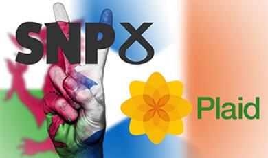 SNP and Plaid Cymru logos