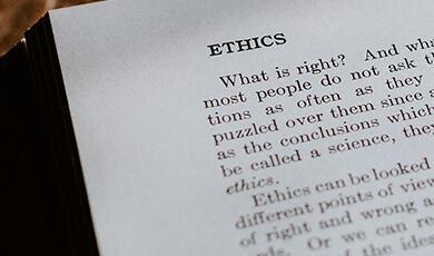 dictionary page showing word 'ethics'