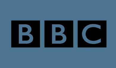 BBC logo on blue background