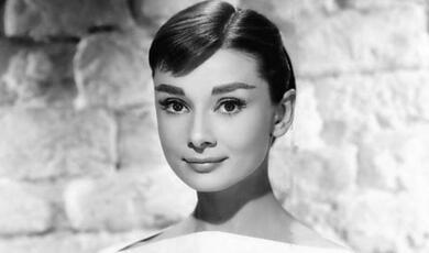 Black and white photo of Audrey Hepburn