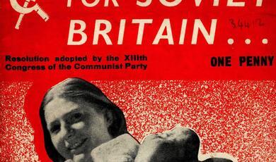 Red Communist poster, saying 'For Soviet Britain'