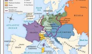 Map of Europe, after the Congress of Vienna, 1815