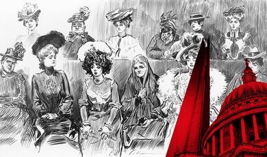 Charles Dana Gibson - 'Studies in expression. When women are jurors.' (1902)