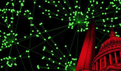 an illustration of a computer network in green