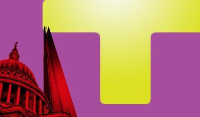 a currency symbol of the Japanese Yen on a pink background